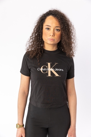 T-Shirt monogramma in cotone bio Calvin Klein J20J218852 BEH