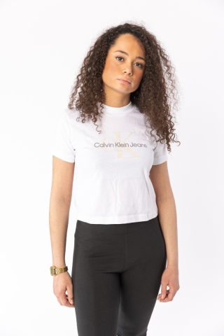 T-Shirt monogramma in cotone bio Calvin Klein J20J218852 YAF