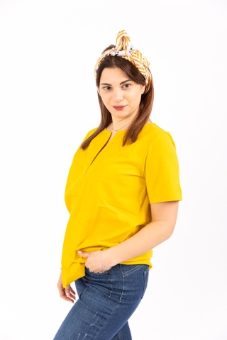 T-shirt jersey e popeline ocra Elena Mirò G036