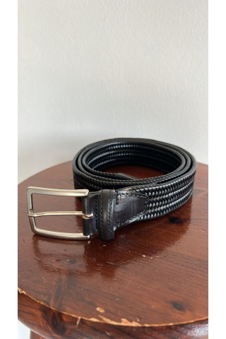Cintura intrecciata elastica Paolo da Ponte TI166 nera