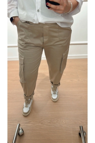 Pantalone Chicago cargo con elastico Dejavù P24RU beige