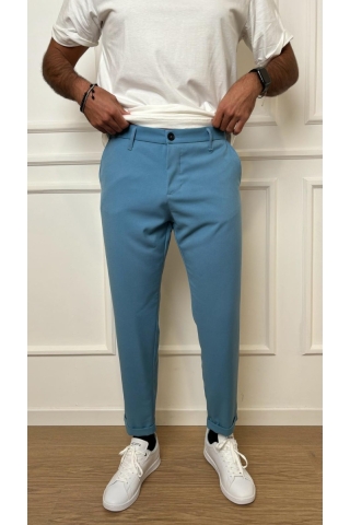 Pantaloni basic Imperial PWB0GAP azzurro