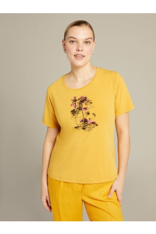 T-Shirt in cotone con ricami Elena Mirò G089 S2