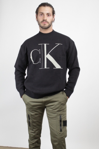 Maglione in cotone con logo Calvin Klein J30J320863 BEH
