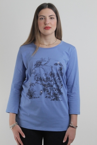 T-Shirt in jersey di cotone ricamata Elena Mirò G340 04