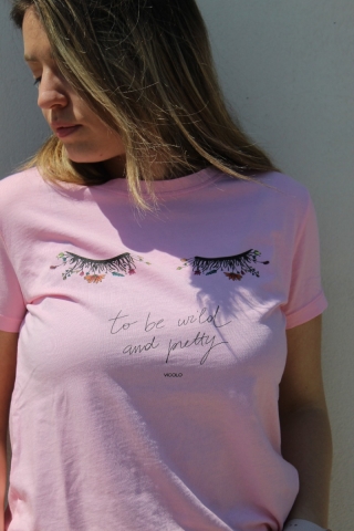 T-shirt girocollo Vicolo RE0506 rosa