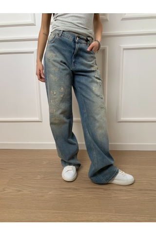 Jeans a palazzo con dettagli in lurex Vicolo DZ5008