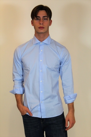 Camicia super slim fit Turchetti Mode azzurra