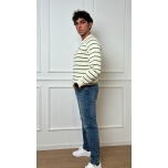 Pullover a righe in jersey premium Lacoste AH7607
