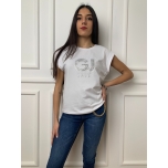 T-Shirt in cotone con logo strass Gaudì BD64024 2100