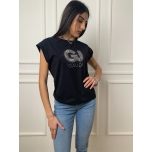 T-Shirt in cotone con logo strass Gaudì BD64024 2001
