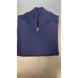 Mezza zip tinta in capo in pura lana Ferrante 50G37303 008 blu